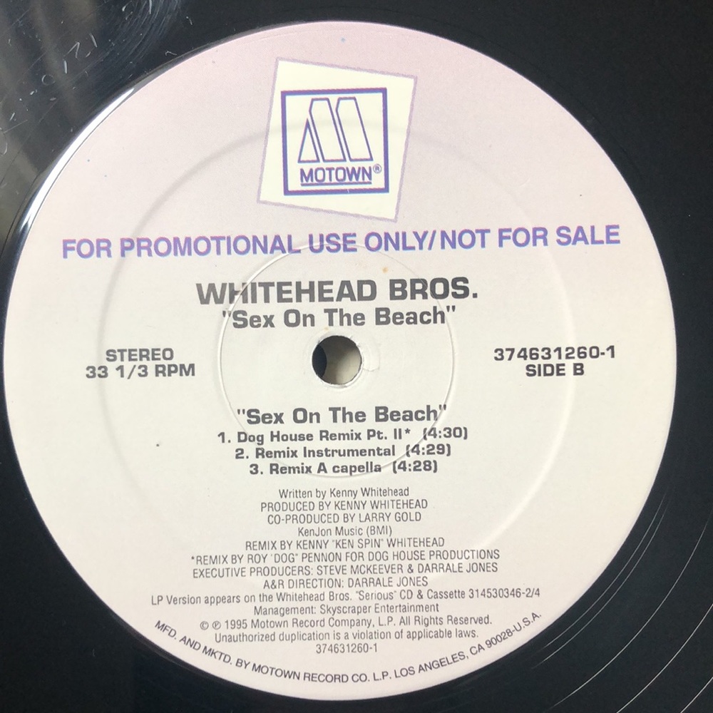 Whitehead Bros. Sex On The Beach Vinyl Album '95